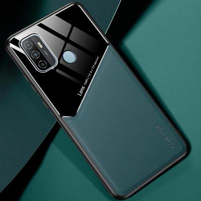 Voor OPPO A53 (2020) All-inclusive Leder + Organic Glass Protective Case met metalen ijzeren plaat(groen) Voor OPPO A53 (2020) All-inclusive Leder + Organic Glass Protective Case met metalen ijzeren plaat(groen)