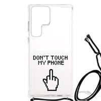 Samsung Galaxy S23 Ultra Anti Shock Case Finger Don't Touch My Phone - thumbnail