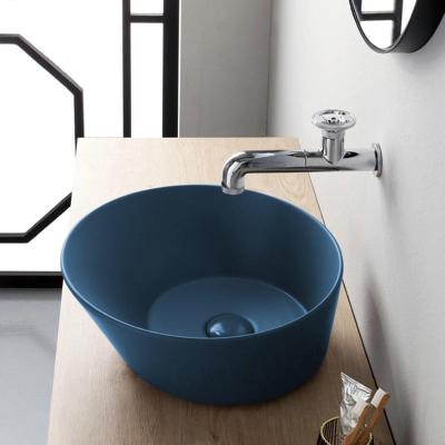 Waskom By Goof Mees Design Opbouw Wastafel Rond 42 cm Mat Blauw Waskom By Goof Mees Design Opbouw Wastafel Rond 42 cm Mat Blauw