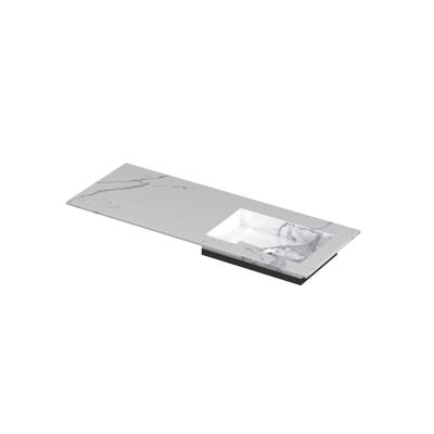 INK Post Wastafel Keramische Slab Envelop Bak Rechts Zonder Kraangat - 1200x450x10 mm - Statuario Glans