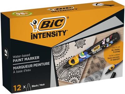 Paintmarker Bic Intensity zwart | 12 stuks