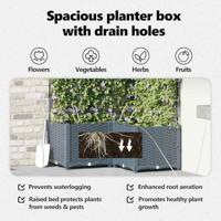 Tuin Bloempot 3 pcs Licht Grijs Staal - thumbnail