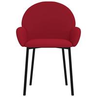 Eetkamerstoelen 2 st fluweel wijnrood - thumbnail