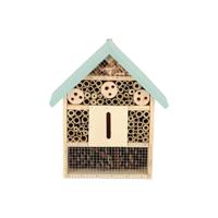 Esschert Design Houten Insectenhotel 10x24x29 cm Naturel/Mintgroen - thumbnail