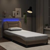 Bedframe met LED zonder matras "Hvar" cappuccino 90x200 cm - thumbnail