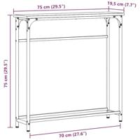 Wandtafel met plank Zwart Eiken 75 x 19,5 x 75 cm Bewerkt hout - thumbnail