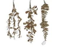 Decoratieblad Clip Glitter Champagne 18cm Assorti 1st - thumbnail