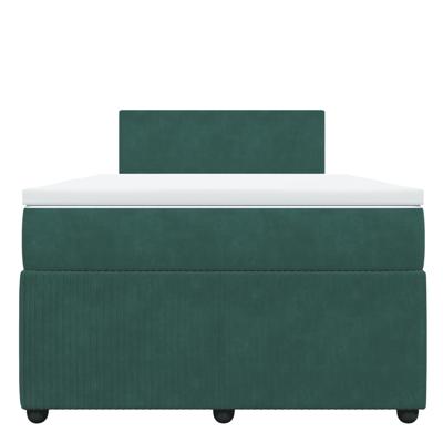Boxspring met matras fluweel donkergroen 120x200 cm - thumbnail