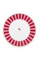 Pip Studio Love Birds Ontbijtbord Rood/Roze 21 cm - thumbnail