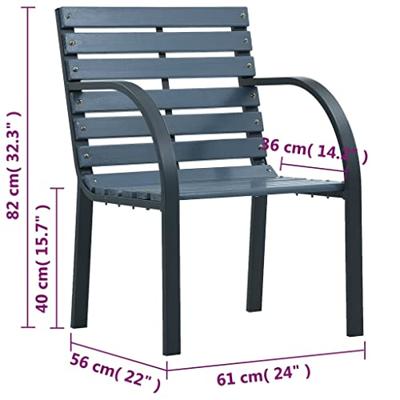Tuinstoelen 2 st hout grijs
