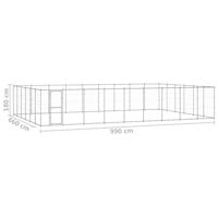 Hondenkennel 65,34 m² gegalvaniseerd staal - thumbnail