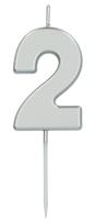 Cijferkaars &apos;2&apos; Zilverkleurig 5cm - thumbnail