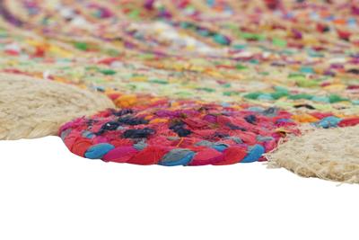 Tapijt DKD Home Decor Katoen Multicolour Jute (160 x 160 x 1 cm)