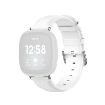 Fitbit Versa 3/4 & Sense 1/2 leren bandje - Wit Fitbit Versa 3/4 & Sense 1/2 leren bandje - Wit