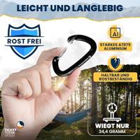 Ticket to the moon Carabiner 22 Carabine Black 8,5 x 5,2 cm - thumbnail