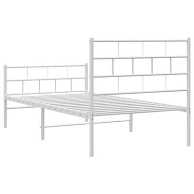 Bedframe met hoofd- en voeteneinde metaal wit 107x203 cm