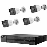 HiLook 4-kanaals netwerkvideorecorder met PoE, HDMI en VGA-uitgang en 4 x 8 MP PoE bewakingscamera's, complete set voor videobewaking, geschikt voor binnen en buiten, compatibel met pc en smartphone - thumbnail