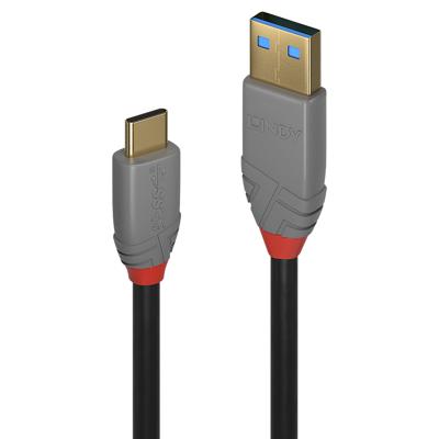 LINDY 36911 1 m USB 3.1 type C naar A-kabel, 5A PD, antraciet lijn