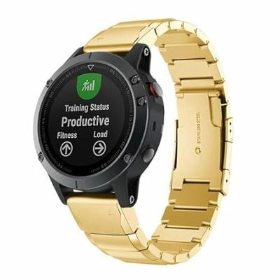 By Qubix - Stainless steel schakelband - Goud - Compatible met Garmin Instinct E - 40mm - Compatible Garmin bandje - Bandbreedte: 20mm