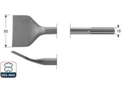 Rotec Sds max spadebeitel gebogen 80x300mm