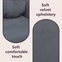 Bankje met kussens 120,5x65x75 cm fluweel donkergrijs - thumbnail