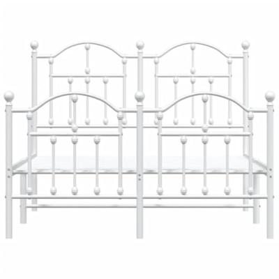 Bedframe met hoofd- en voeteneinde metaal wit 120 x 190 cm - thumbnail