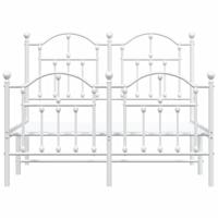 Bedframe met hoofd- en voeteneinde metaal wit 120x200 cm - thumbnail