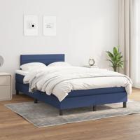 Boxspring met matras stof blauw 140x200 cm - thumbnail