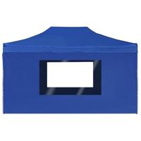 Partytent inklapbaar met wanden 4,5x3 m aluminium blauw - thumbnail