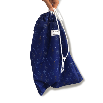 Bamboolik QuQu Wetbag met hengsel (50x45cm) - 4 prints - Deep Ocean Blue