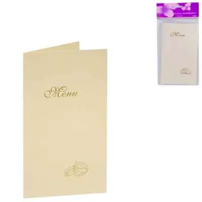 Menukaarten bruiloft ivoor 17 cm set van 5 | 24 stuks