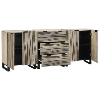 Badkamermeubelset met lade met plank 3 pcs Wit Bewerkt hout