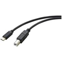 Renkforce RF-5720420 USB-kabel USB 2.0 USB-C stekker, USB-B stekker 2.00 m Zwart Afscherming totaal - thumbnail