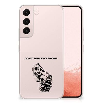 Samsung Galaxy S22 Silicone-hoesje Gun Don't Touch My Phone Samsung Galaxy S22 Silicone-hoesje Gun Don't Touch My Phone