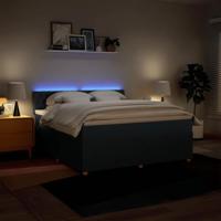 Boxspring met matras stof blauw 180x200 cm - thumbnail