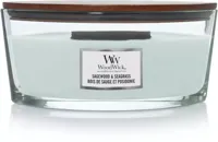 WoodWick Geurkaars Ellipse Sagewood & Seagrass - 9 cm / 19 cm - Geurkaars in Glas - Houten Lont - thumbnail