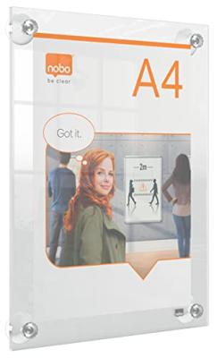 Nobo Premium Plus verplaatsbaar acryl informatiebord, wandgemonteerd, ft A4 Nobo Premium Plus verplaatsbaar acryl informatiebord, wandgemonteerd, ft A4