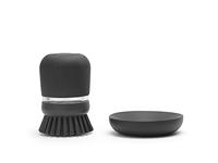 Brabantia afwasborstel met zeepreservoir dark grey - thumbnail