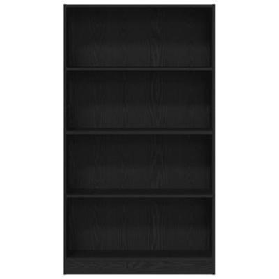 Boekenkast 4-laags 80x24x143 cm spaanplaat zwart eikenkleurig