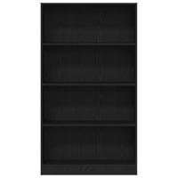 Boekenkast 4-laags 80x24x143 cm spaanplaat zwart eikenkleurig - thumbnail