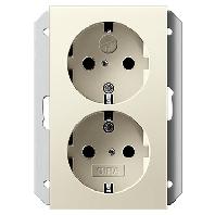 GIRA Wandcontactdoos 2V RA KB 1DS Creme 55 845335