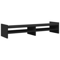 VidaXL Monitorstandaard 100x27x20 cm bewerkt hout zwart - thumbnail