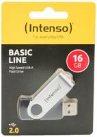USB stick INTENSO 3503470 16 GB Sleutelhanger Zwart Zwart/Zilverkleurig DDR3 SDRAM - thumbnail