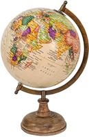 Clayre & Eef Wereldbol 22x37 cm Beige Bruin Hout Ijzer Rond Globe - thumbnail