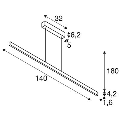 SLV ONE LINEAR 140 1006189 LED-hanglamp LED vast ingebouwd 35 W Wit SLV ONE LINEAR 140 1006189 LED-hanglamp LED vast ingebouwd 35 W Wit