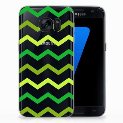 Samsung Galaxy S7 | TPU bumper | Zigzag Groen