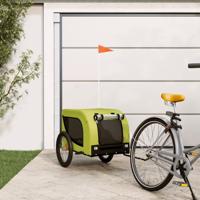 VidaXL Hondenfietstrailer oxford stof en ijzer groen en zwart - thumbnail