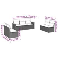 8-delige Loungeset met kussens poly rattan beige - thumbnail