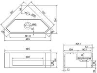 Saqu Tenno Hoekfontein 35x35x16 cm Mat Zwart - thumbnail