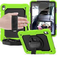 Schokbestendige kleurrijke silicagel + PC beschermende case voor iPad Pro 11 inch (2018) met houder & schouderriem & hand riem & pen sleuf (groen) - thumbnail